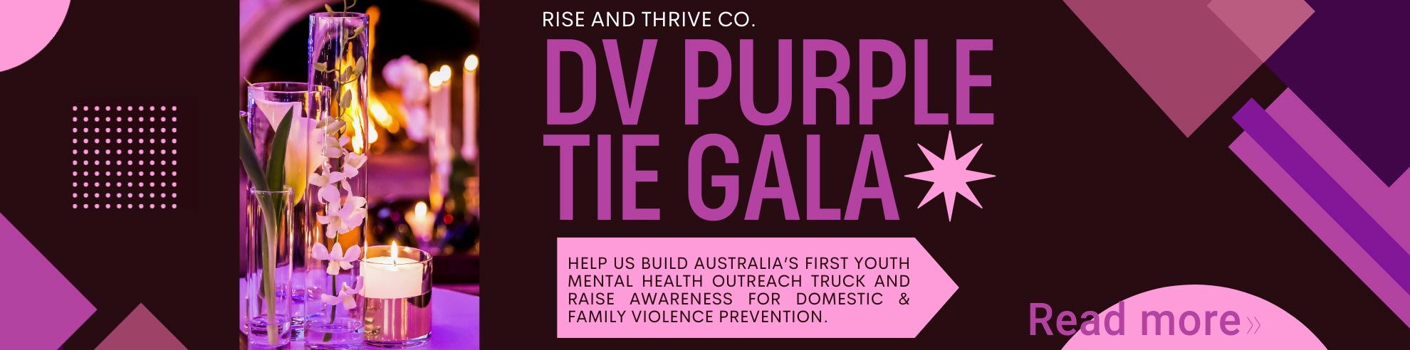 Rise & Thrive DV Purple Tie Gala